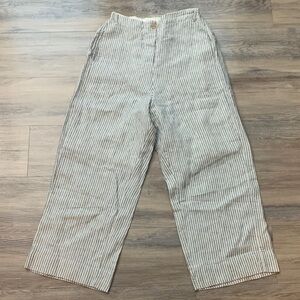 Hannoh Wessel Linen Cotton Pin Striped Wide Leg Pants